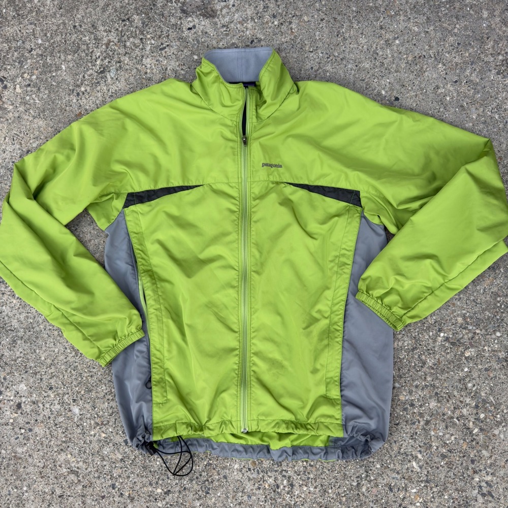 Patagonia Nine Trails Windbreaker Jacket Mens M Green Lightweight Running